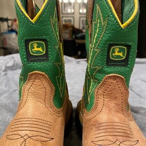 John Deere Green and Brown Cowboy Boots